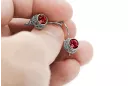 Sterling silver 925 Ruby Earrings Vintage Jewlery vec117s